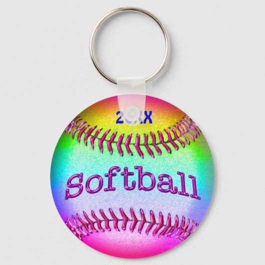 Koelste regenboogTEAM Softball-Sleutelhangers met  Sleutelhanger (Voorkant)