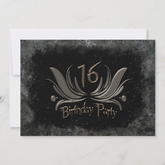 Koelste uitnodiging van de 16e verjaardag - Grunge (Voorkant)