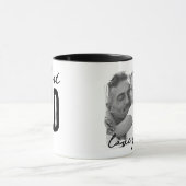 Koelste Vader Zwart en Wit Foto Typografie Mok (Midden)