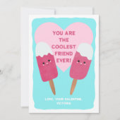 Koelste Vriend Popsicle Galentine's Valentijnsdag Feestdagenkaart (Voorkant)