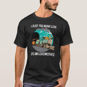 Koelstoomlocomotief voor het spoor van de vrouweli t-shirt