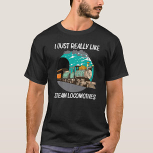 Koelstoomlocomotief voor het spoor van de vrouweli t-shirt