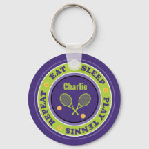 Koeltennisslogan, paarse en groene sleutelhanger