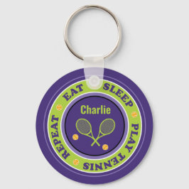 Koeltennisslogan, paarse en groene sleutelhanger