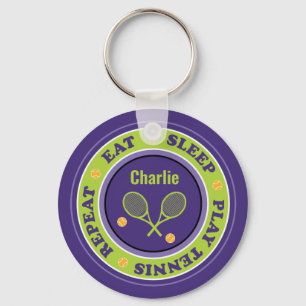 Koeltennisslogan, paarse en groene sleutelhanger