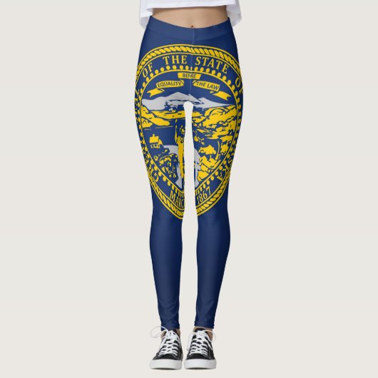 Koeltoestand van de Mode van de vlag van Nebraska Leggings (Voorkant)