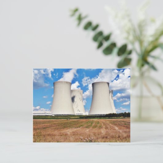 Koeltorens van een kerncentrale briefkaart (Staand voorkant)