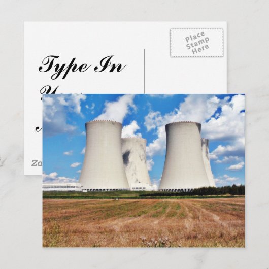 Koeltorens van een kerncentrale briefkaart (Voorkant / Achterkant)