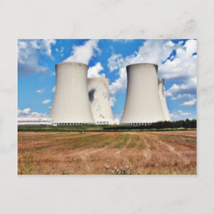 Koeltorens van een kerncentrale briefkaart