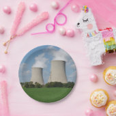 Koeltorens voor Plant van kernenergie Papieren Bordje (Feest)