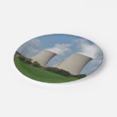 Koeltorens voor Plant van kernenergie Papieren Bordje (Gekanteld)