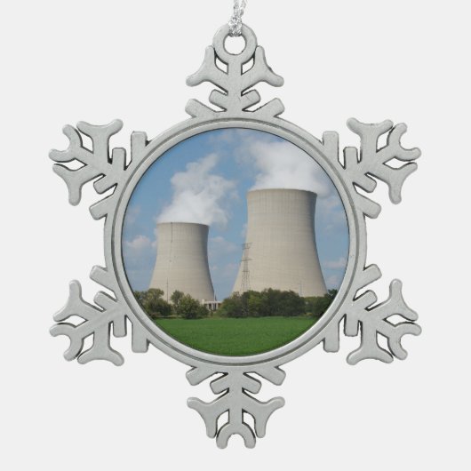 Koeltorens voor Plant van kernenergie Tin Sneeuwvlok Ornament (Voorkant)