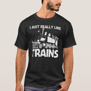 Koeltrein voor mannen treinen in locomotieven t-shirt