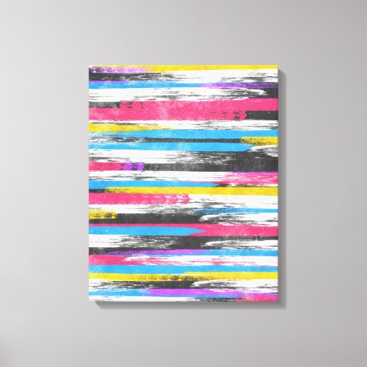 Koeltrendy trillende abstracte verfafbijtmiddelen canvas afdruk (Voorkant)