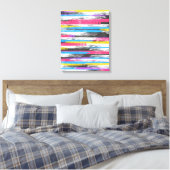 Koeltrendy trillende abstracte verfafbijtmiddelen canvas afdruk (Insitu (Slaapkamer))
