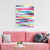 Koeltrendy trillende abstracte verfafbijtmiddelen canvas afdruk (Insitu (Woonkamer))