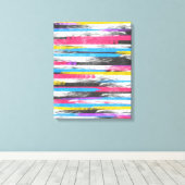 Koeltrendy trillende abstracte verfafbijtmiddelen canvas afdruk (Insitu (Houten vloer))