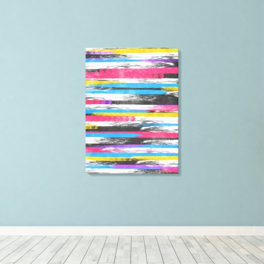 Koeltrendy trillende abstracte verfafbijtmiddelen canvas afdruk (Insitu (Houten vloer))