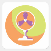Koelventilator Vierkante Sticker (Voorkant)