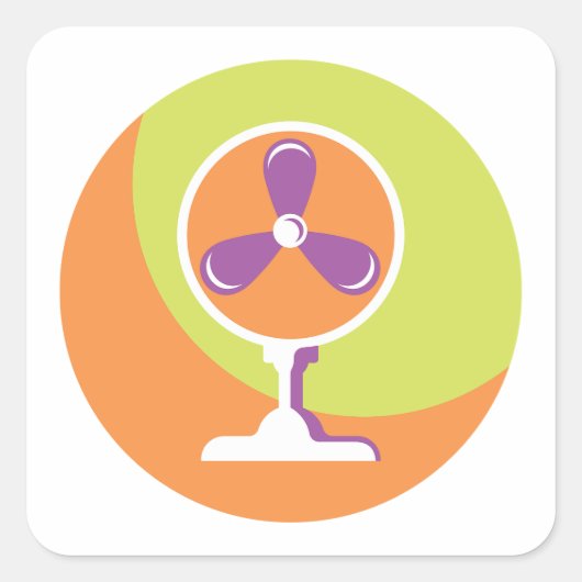Koelventilator Vierkante Sticker (Voorkant)