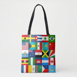 Koelvlaggen van de Mode in de wereld Tote Bag