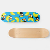 Koelvogels Fun Banana Toucan Blue Yellow Tropical Persoonlijk Skateboard (Horizontaal)
