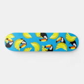 Koelvogels Fun Banana Toucan Blue Yellow Tropical Persoonlijk Skateboard (Horizontaal)
