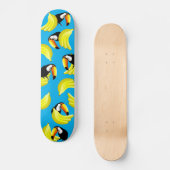 Koelvogels Fun Banana Toucan Blue Yellow Tropical Persoonlijk Skateboard (Voorkant)