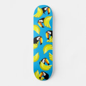 Koelvogels Fun Banana Toucan Blue Yellow Tropical Persoonlijk Skateboard (Voorkant)