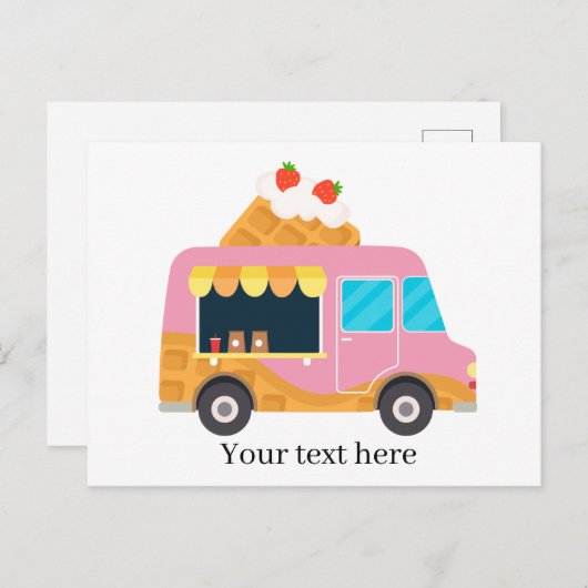 koelwaffer voedingsvrachtwagen tekst toevoegen briefkaart (Voorkant / Achterkant)
