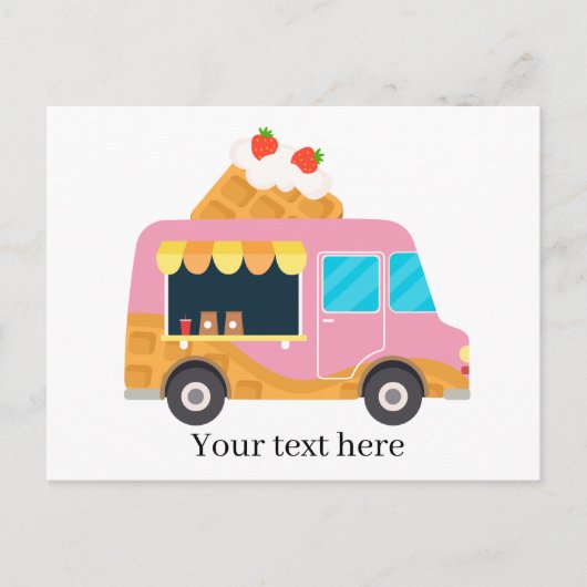 koelwaffer voedingsvrachtwagen tekst toevoegen briefkaart (Voorkant)