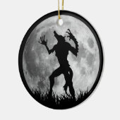 Koelweerwolf, volledige maan transformatie keramisch ornament (Links)