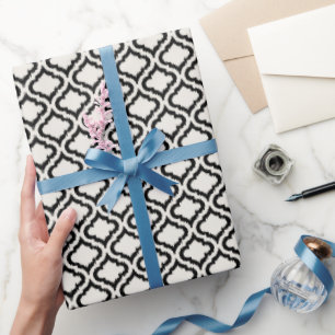 Koelzwart-wit-marokkaans patroon cadeaupapier