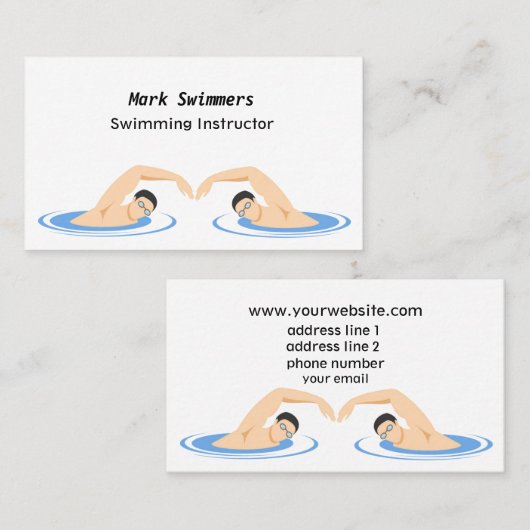 Koelzwembadinstructeur Visitekaartje (Voorkant / Achterkant)