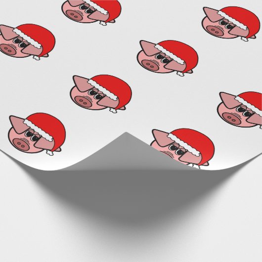 Koelzwijn met Santa Hat Cadeaupapier (Hoek)