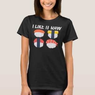 Koelzwoerd voor mannen Japans Sashimi zeevoedsel T-shirt