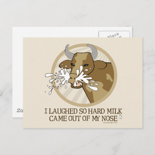 Koemelk uit mijn neus briefkaart (Voorkant / Achterkant)