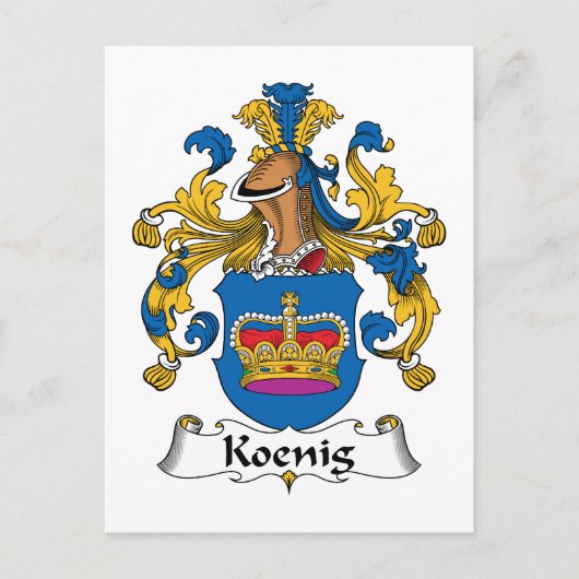 Koenig Family Crest Briefkaart (Voorkant)