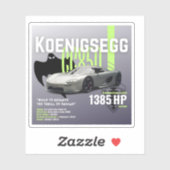 Koenigsegg CC850 Hypercar Custom Vinyl Sticker (Vel)