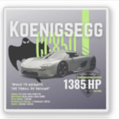 Koenigsegg CC850 Hypercar Custom Vinyl Sticker (Voorkant)