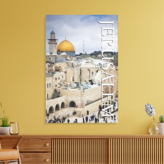 Koepel van de rots | Western Wall Plaza, Jeruzalem Canvas Afdruk (Insitu (Woonkamer))