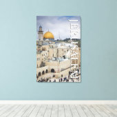 Koepel van de rots | Western Wall Plaza, Jeruzalem Canvas Afdruk (Insitu (Houten vloer))