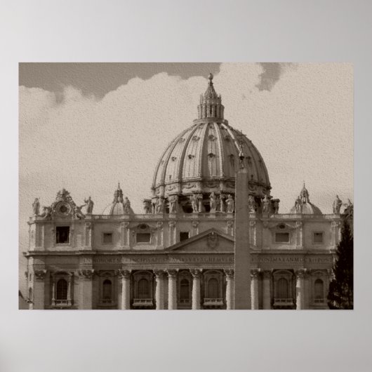 Koepel van de Sint-Pietersbasiliek Rome Reisposter Poster (Voorkant)