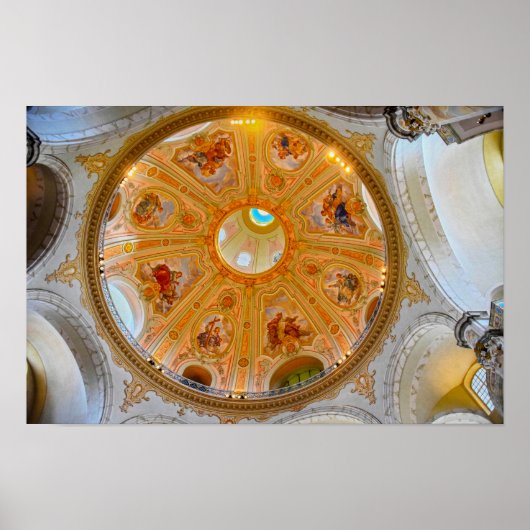 Koepelplafond van de Frauenkirche, Dresden, Duitsl Poster (Voorkant)