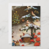  koepelrokken in boompaddenstoel feestdagenkaart (Voorkant)