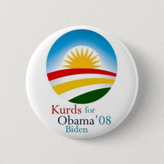 Koerden voor Obama Ronde Button 5,7 Cm (Voorkant)
