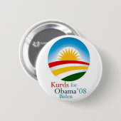 Koerden voor Obama Ronde Button 5,7 Cm (Voorkant /achterkant)