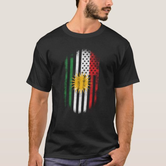 Koerdisch-Amerikaanse vlag Koerdistan en Amerik T-shirt (Voorkant)