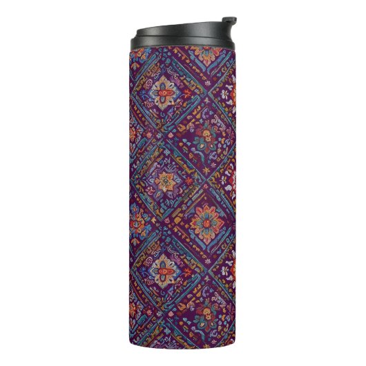 Koerdisch mozaïek bloempatroon thermosbeker (Gedraaid links)