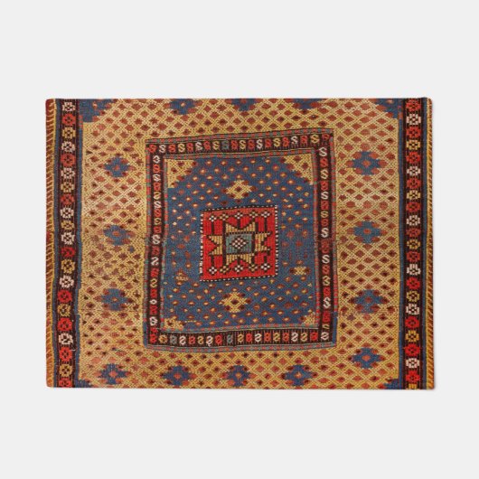 Koerdisch Safreh Dark Tan Yellow Blue  Deurmat (Voorkant)